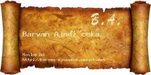 Barvan Ajnácska névjegykártya